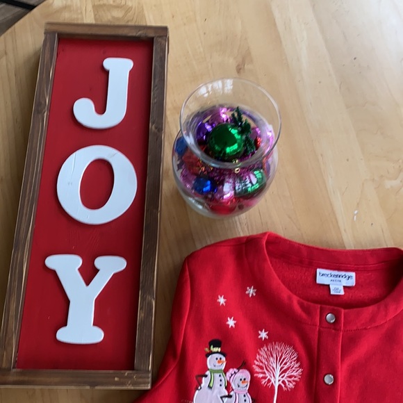 Breckenridge Petite Holiday Button Up Cardigan - Picture 2 of 3